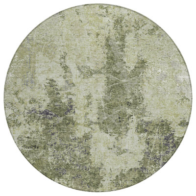 Machine Washable Indoor/Outdoor Christain ACN1389 Aloe Rug