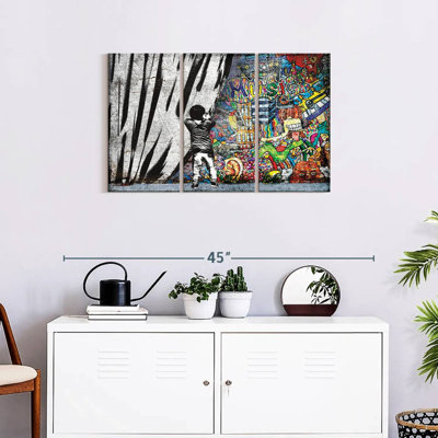 Ensemble de 3 musiques musicales derrière le rideau sur toile