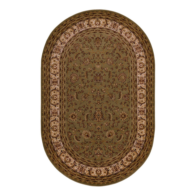Tapis oriental Niles, Ovale 5 pi 3 po x 8 pi, Vert