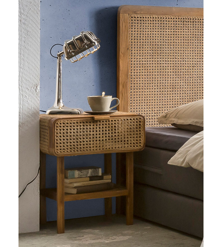 Marjo 1 Drawer Wicker & Rattan Bedside Table