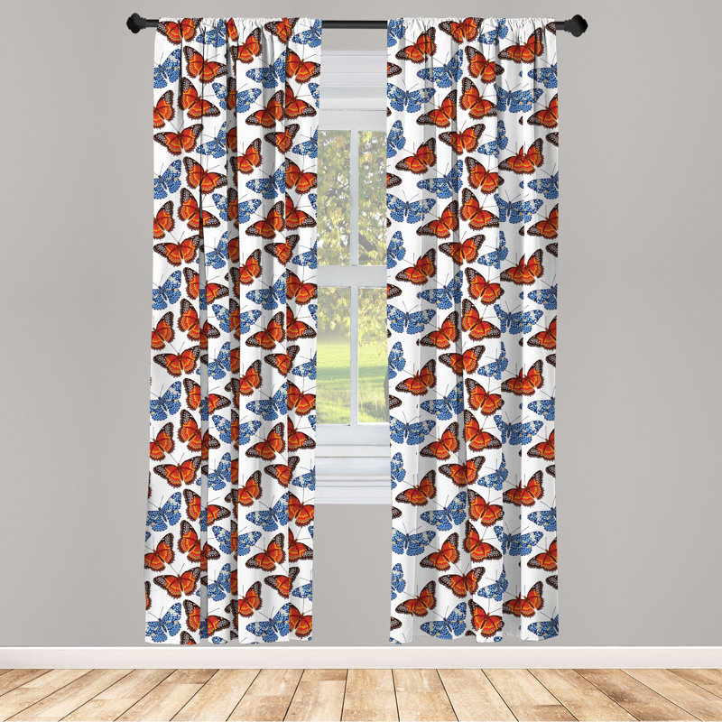 Paire de rideaux semi-transparents avec passe-tringle Butterfly, 28 po x 84 po