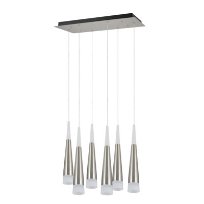 6 - Light Brushed Nickel Cluster Pendant