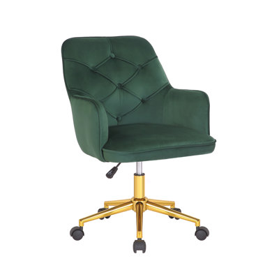 Chaise de bureau en velours Samatha