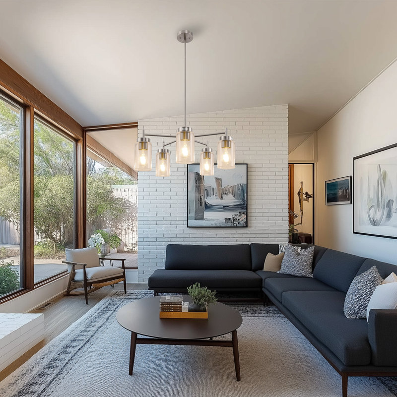 5 lustres contemporains de style Empire, Nickel brossé