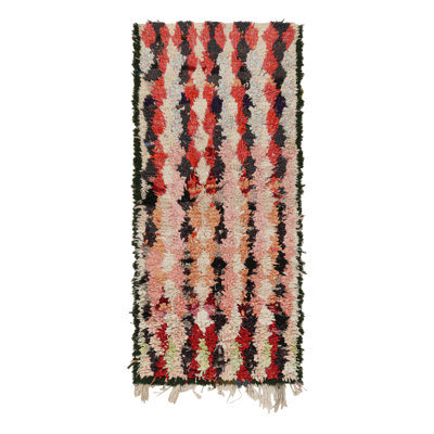 One-of-a-Kind Rectangle 2'10" X 6'4" 1950s Runner Wool Area Rug