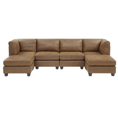 Faux Leather Modular Sectional