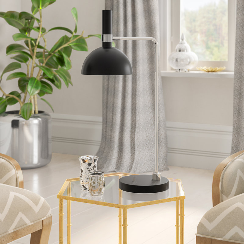 Keanu Metal Desk Lamp, Black/Chrome
