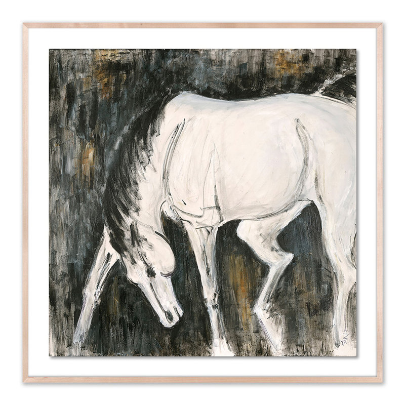 White Horse I Print by Donna Bernstein, Natural, 48" H x 48" W x 2.5" D
