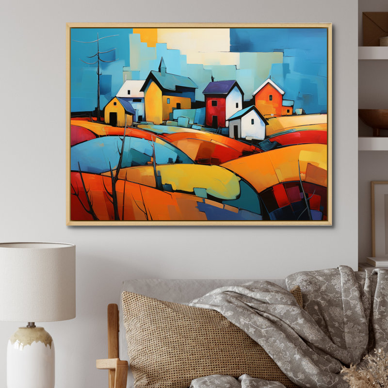 Collage Martaja Farmstead - impression, H 30 po x l 40 po x P 1,5 po, Cadre naturel flottant