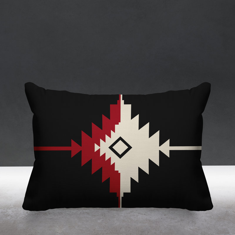 Coussin décoratif intérieur / extérieur Askii Southwestern, Rouge