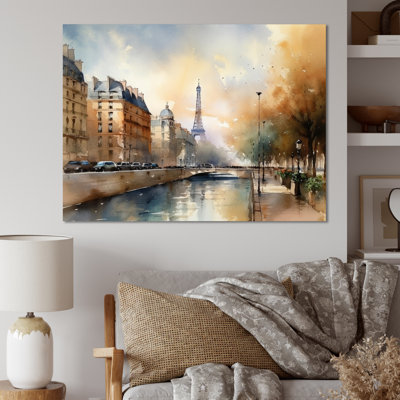 Beautiful Pastel Paris Scenery - Paris Canvas Wall Art