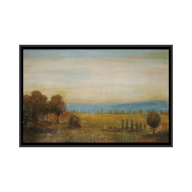 « golden pré », reproduction sur toile, H 18 po x l 26 po x P 1,5 po, Toile avec cadre noir, Pas de tapis