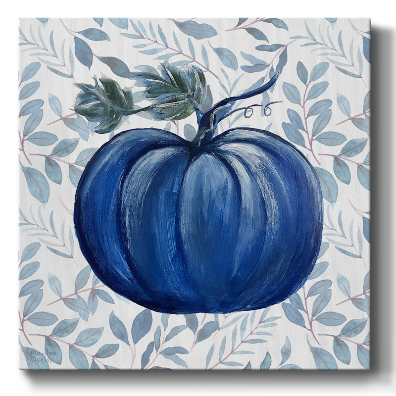 «Blue Leafy Pumpkin II», reproduction sur toile, H 24 po x l 24 po