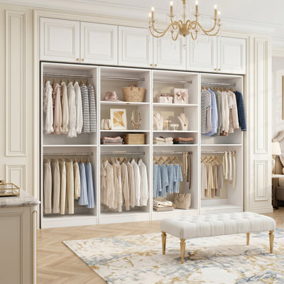 Seward Wood Closet System with Hanging Rods