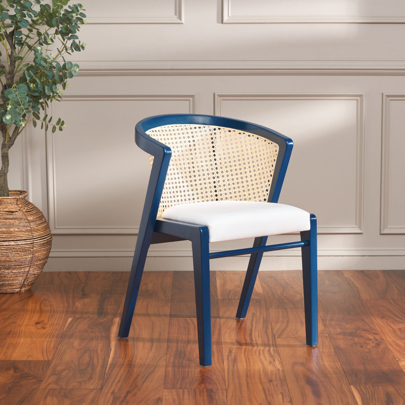 Fauteuil rembourré Beltre, Bleu marine, Avec coussin