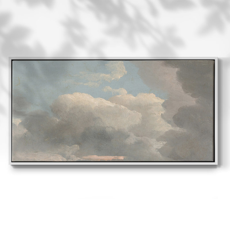Série paysage - MCLXV - Toile tendue avec châssis encadré - Prêt à être accroché, H 17 po x l 33 po, Blanc