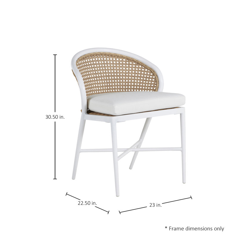 Havana Side Chair, No Welt, Verona Silver, Chalk/Natural Cane