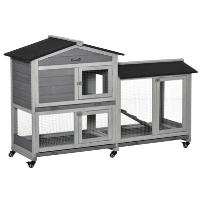 Cage à lapin en bois Pawhut