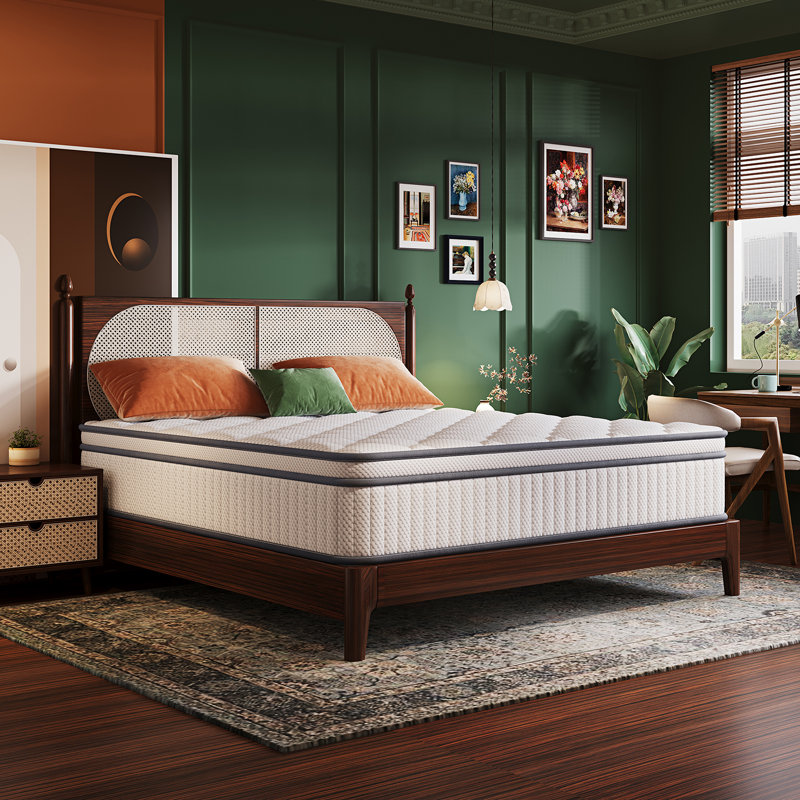 Matelas pleine grandeur de 35,5 cm (14 po), ressorts ensachés hybrides de fermeté moyenne et mousse à mémoire de forme à gel rafraîchissant, livré dans une boîte, certifié CertiPUR-US