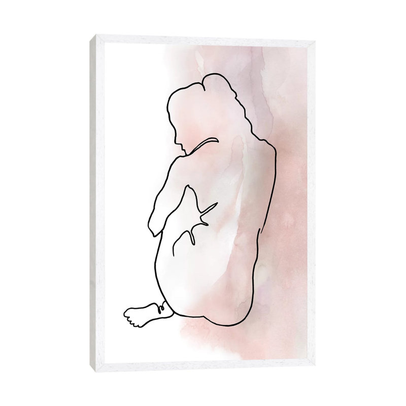 Figure Sketch III by Carol Robinson - Print on Canvas, 66.04 cm H x 45.72 cm W, White Framed