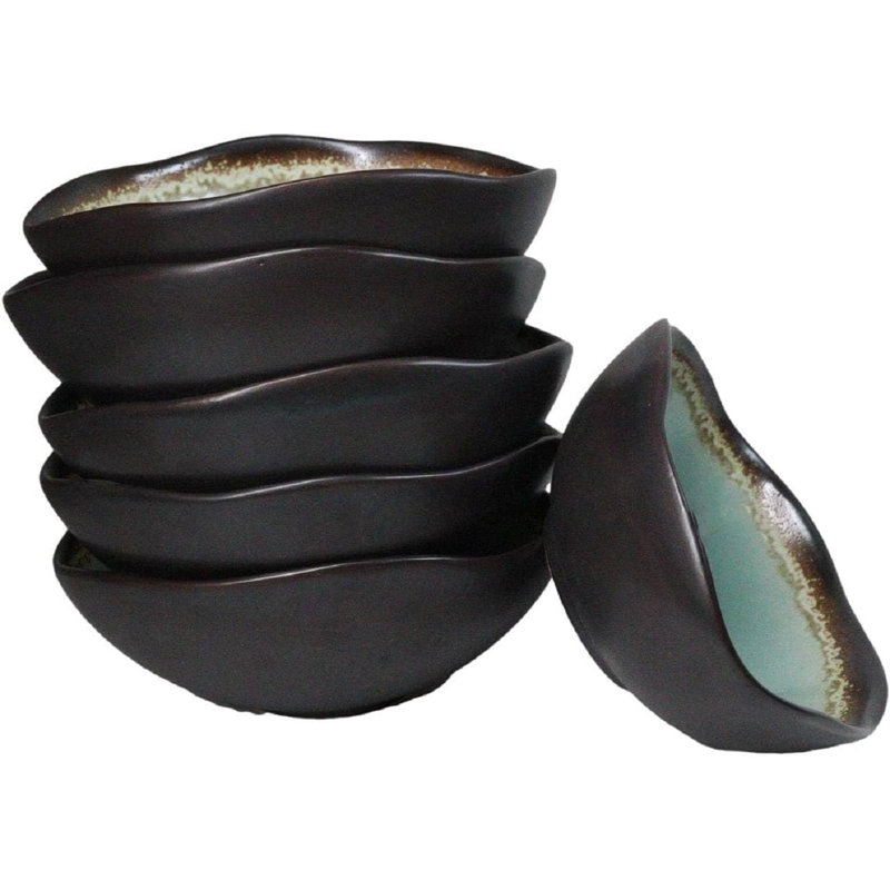Ensemble de 6 assiettes à condiments rondes ondulées Midori Kannyu