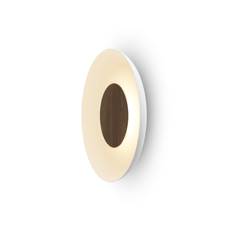 Ramen LED Flush Mounted Sconce, 3.5" H x 24" W x 24" D, Oiled Walnut/Matte White