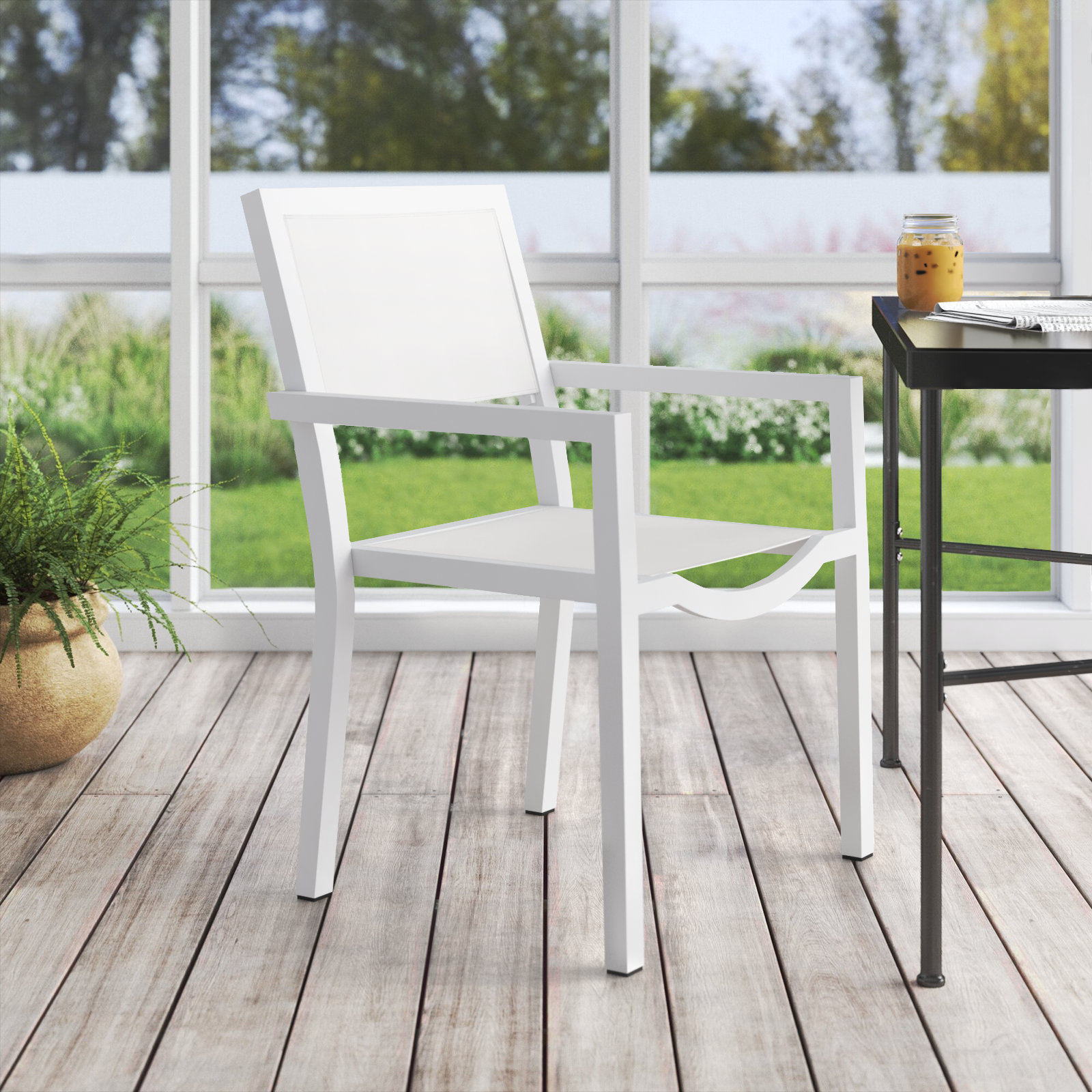 Curacao Premium All-Weather Wicker Outdoor Stacking Dining Armchair