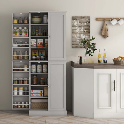 65" Kitchen Pantry Cabinet, Modern Storage Cabinet With Doors And Shelves, Freestanding Cupboard For Dining Room by Winston Porter
