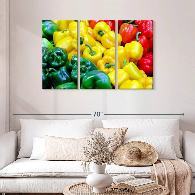 Fresh Bell Pepper Harvest, 28" H x 45" W