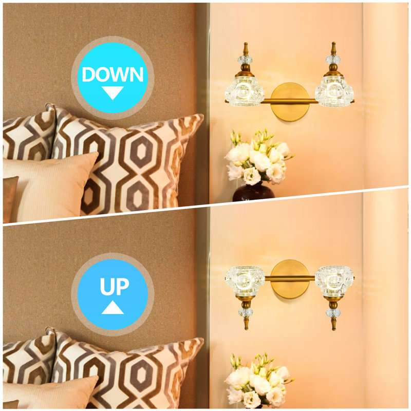 Jamicah 2 - Light Dimmable Bath Sconce, Golden