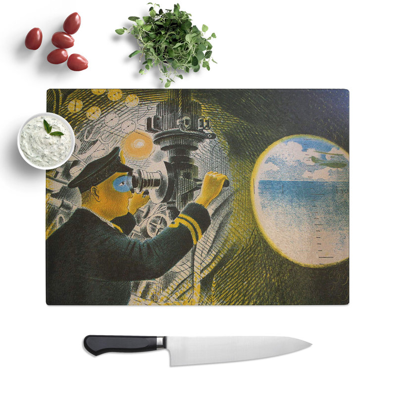 Submarine by Eric Ravilious Chopping Board, 20cm W x 28.5cm L