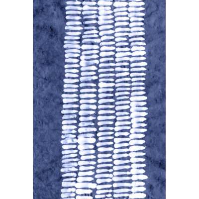 Indigo Primitive Patterns VII by Renée W. Stramel - Wrapped Canvas Painting