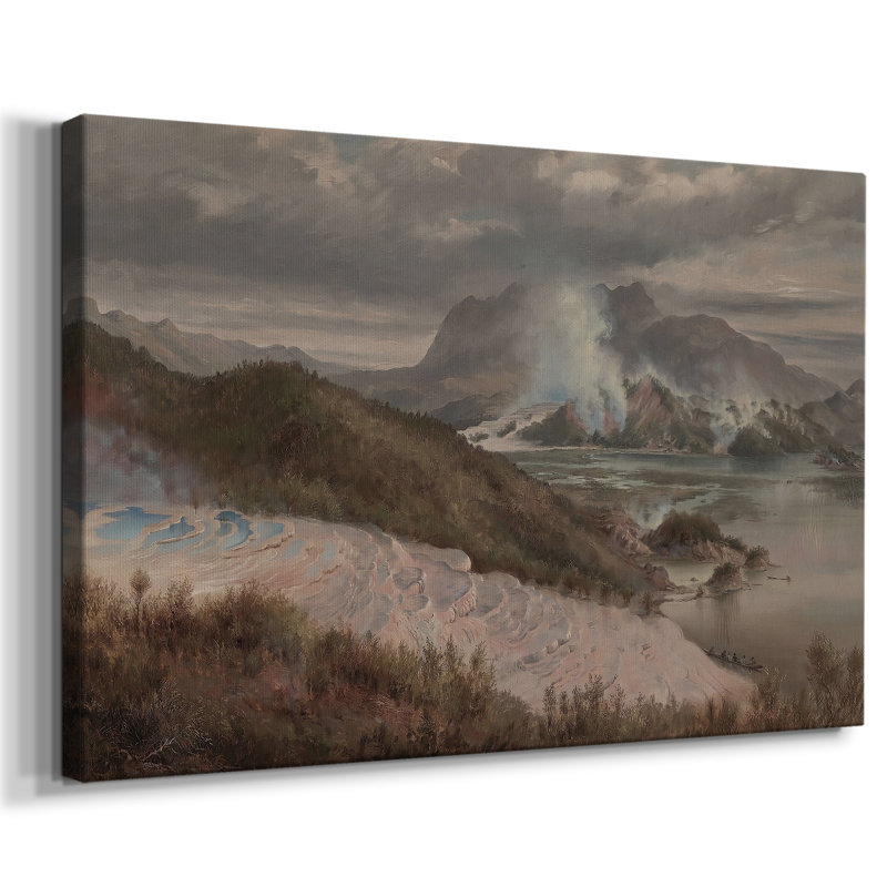 Paysage rétro - CDXCV III, H 19 po x l 28 po x P 1,5 po, Toile tendue