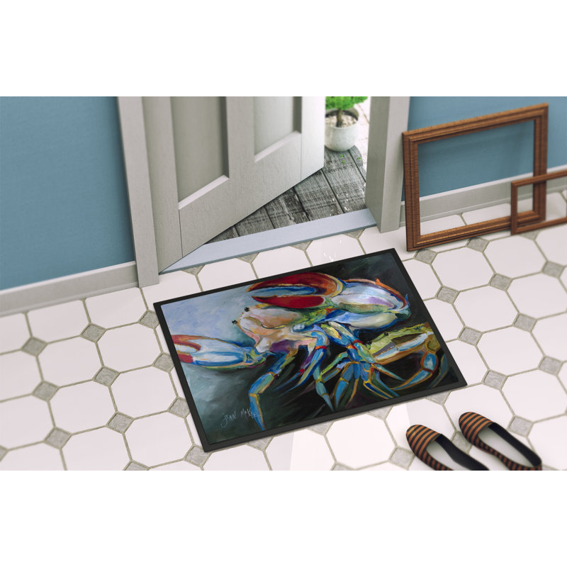Tapis de porte d’intérieur anti-dérapant crabe, Rectangle 2 pi x 3 pi