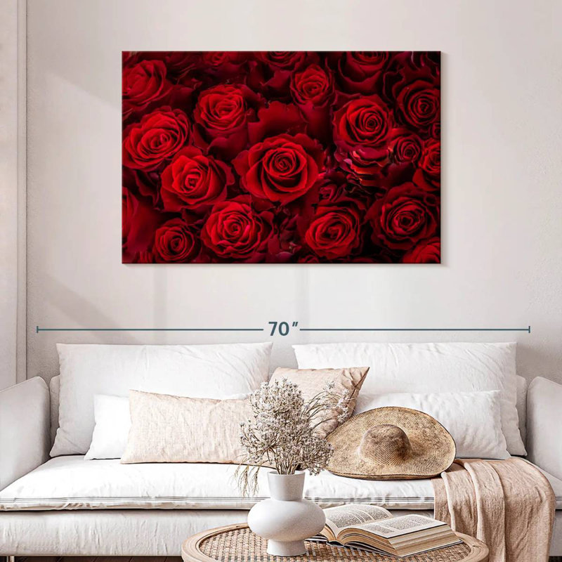 Jolies roses rouges, H 30 po x l 45 po