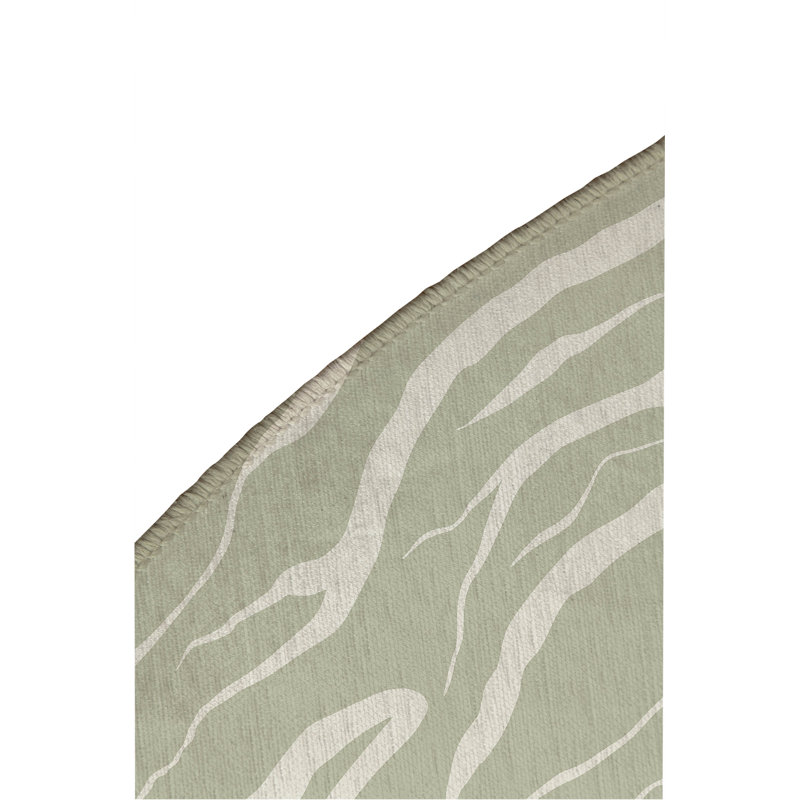 Lush Cracks Non-Slip Outdoor Rug, Round 5'