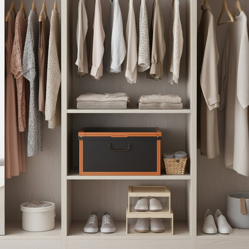 Boîte de rangement: 2 pièces - Cuir