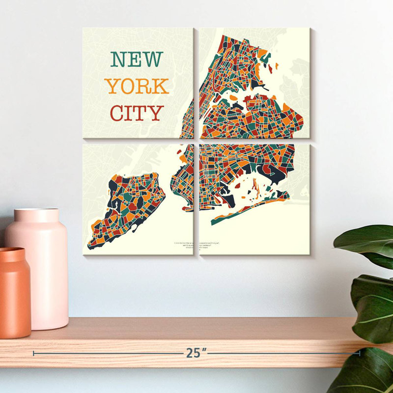 Carte de Aliaz, New York, H 18 po x l 18 po