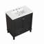Meuble-lavabo 30 po avec lavabo, armoire de salle de bain multifonctionnelle avec portes et tiroir, bois massif et panneau de fibres à densité moyenne-120330046