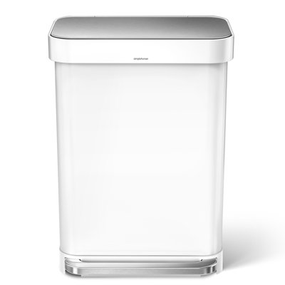 Rectangular Pedal Step-On Steel Bin with Liner Pocket