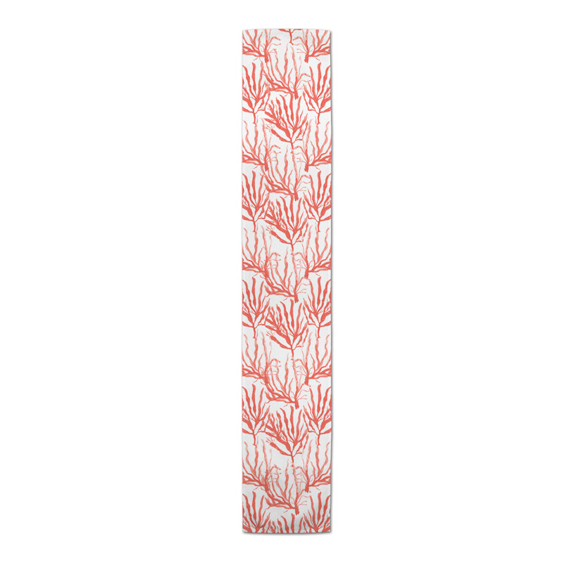 Marrero Floral Table Runner, 90" L x 16" W, Red