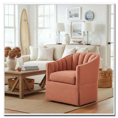 Fauteuil d'appoint pivotant à jupe