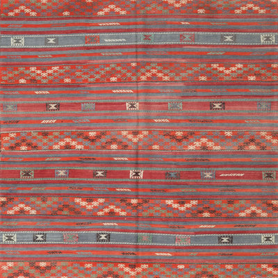 Tapis de zone rouge/gris contemporaine