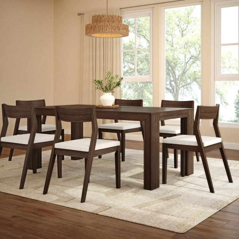 Modern 72" Rectangular Dining Table, Walnut