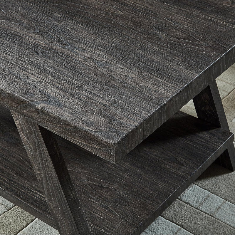 Table de bout contemporaine en bois à finition anthracite Athens, Gris anthracite, Gris anthracite