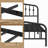 Valor Bed Frames Metal Platform Bed with Headboard-423181021-422472768