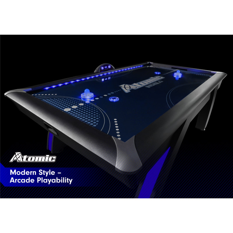 Atomic Game Tables 90" 4 -Player Air Hockey Table with Digital Scoreboard and Lights