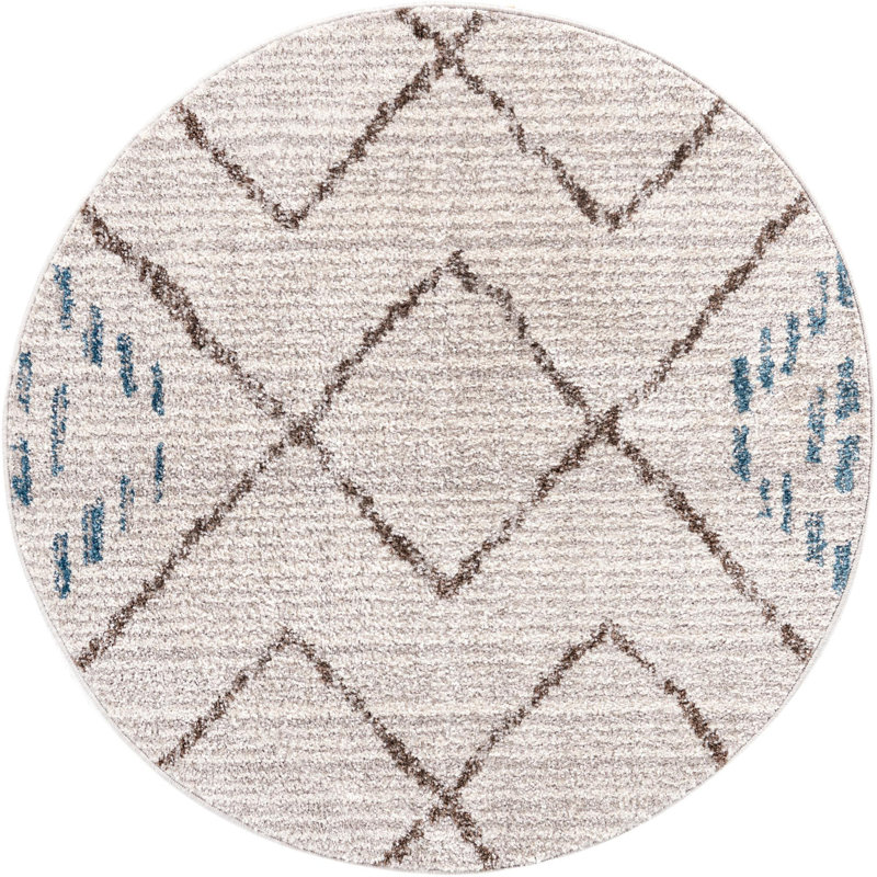 Tapis ivoire Rudy, Rond 3 pi 3 po