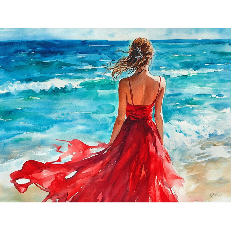 «Scarlet Breeze Coastal», art mural sur toile