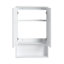 Armoire murale de salle de bain 24 po, portes à fermeture en douceur, fixation flottante, blanc brillant
